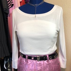 White basic long sleeve tee